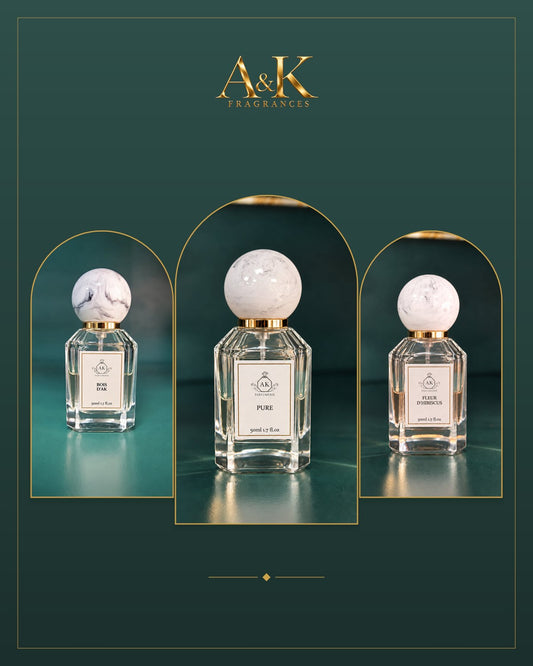 Pack Trio Signature – Bois d'AK, Pure, Fleur d'Hibiscus